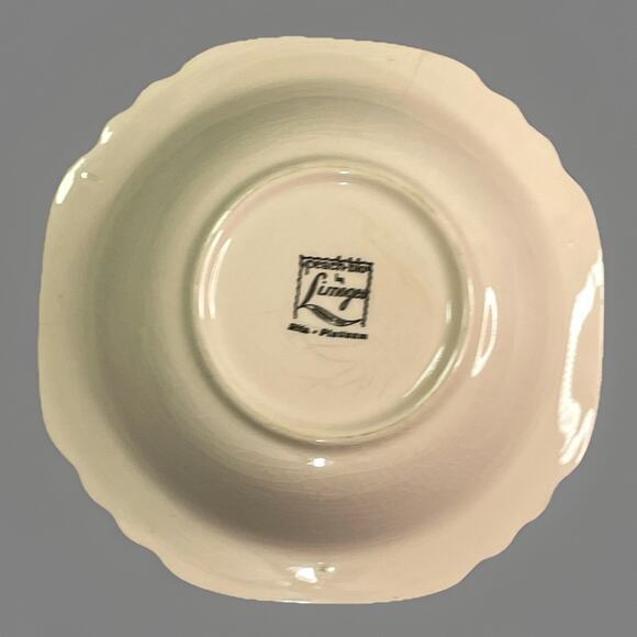 Limoges Peach Blo Ritz Platinum Salad/Soup Bowl Sebring Ohio Scalloped Vintage - Picture 4 of 6
